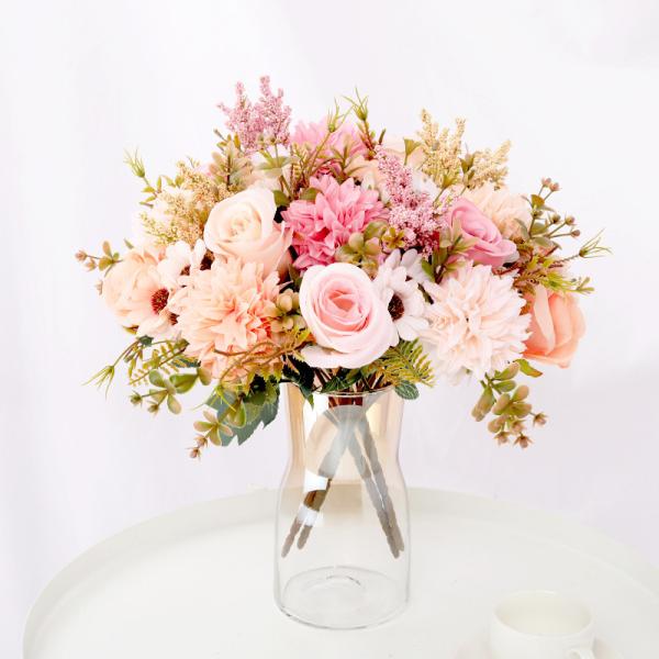 Roses, daisies, artificial flowerballs, hydrangeas, artificial hand-held bouquets, wedding artificial flowers, home flower arrangements, decorative silk flowers