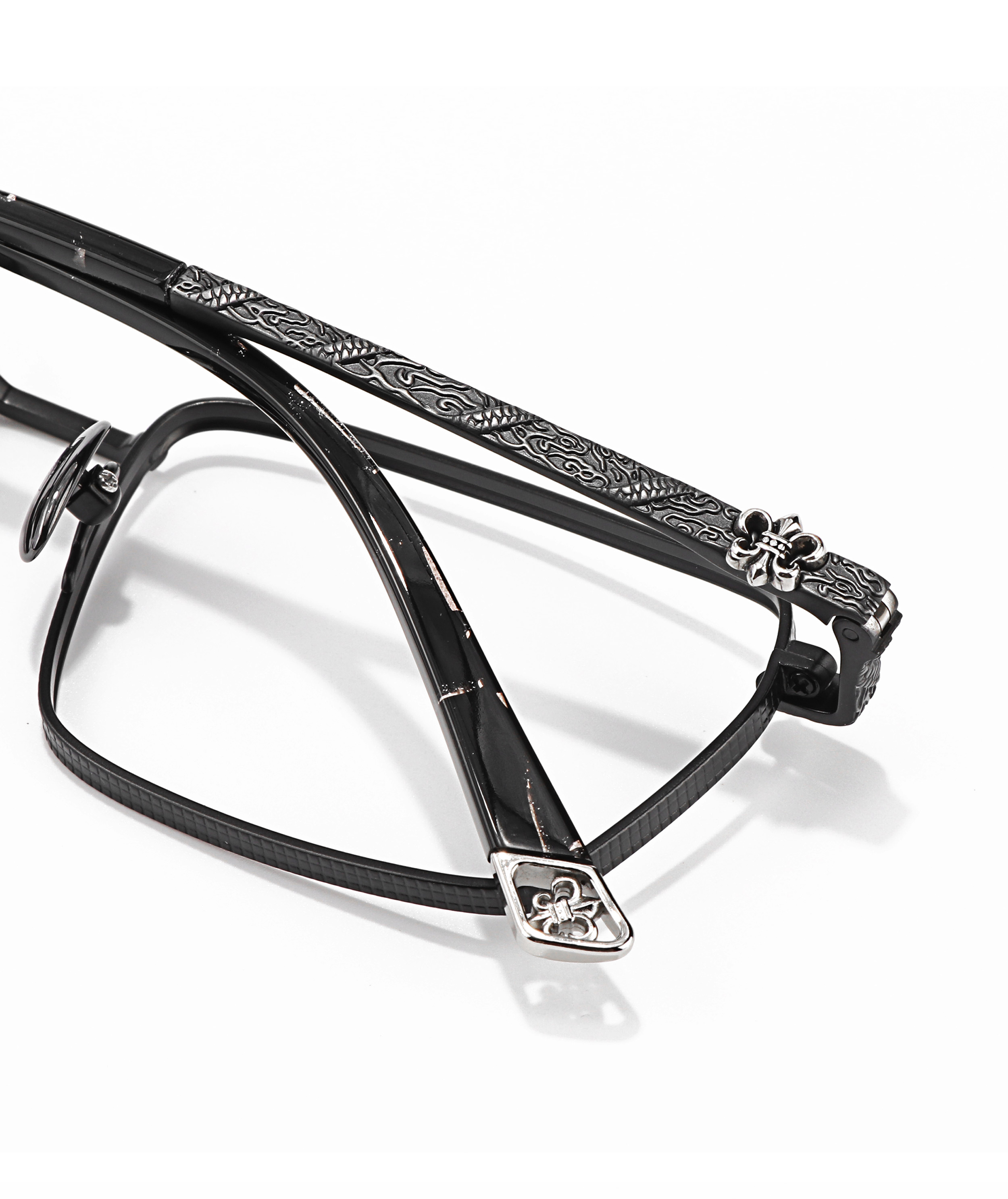 Solid Full Frame Punk Style Gold Durable Lightweight Presbyopia Female Men's Prescription Customizable logo UV Glasses Frames