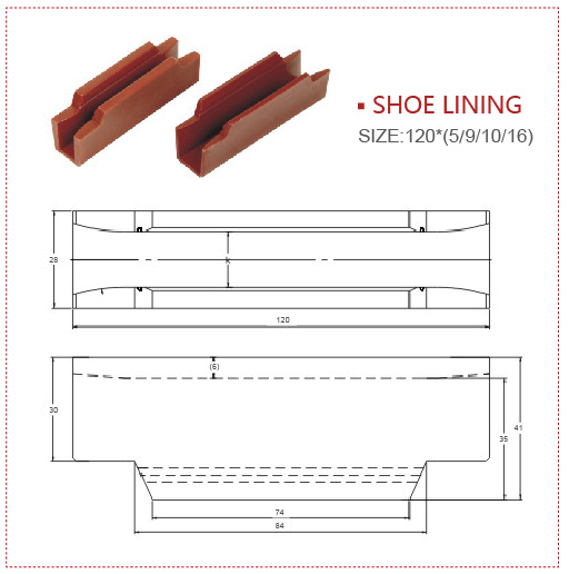 Elevator Spare Parts With Car Sliding Guide Shoe ISO9001 Approval