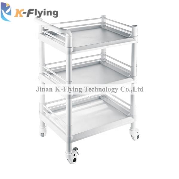 Three Layer Hospital Instrument Trolley Diagonal Brake