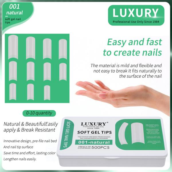 500PCS/Box French Press on Nails Fake Nail Tips for Extension Nail Manicure
