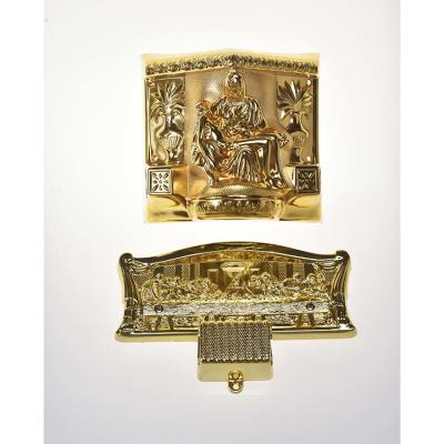 Desenho da Última Ceia Esquina decorativa de caixão 24K ouro metal não tóxico digno 9#