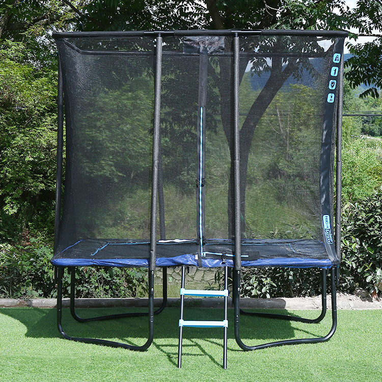 Unisex Outdoor Garden Park Fitness Elastic Bed Rectangle Trampoline with Safety Net
