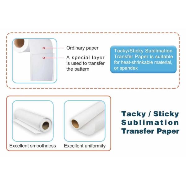 Штейновая поверхностная бумага передачи тепла 100GSM сублимации 44/64 дюйма