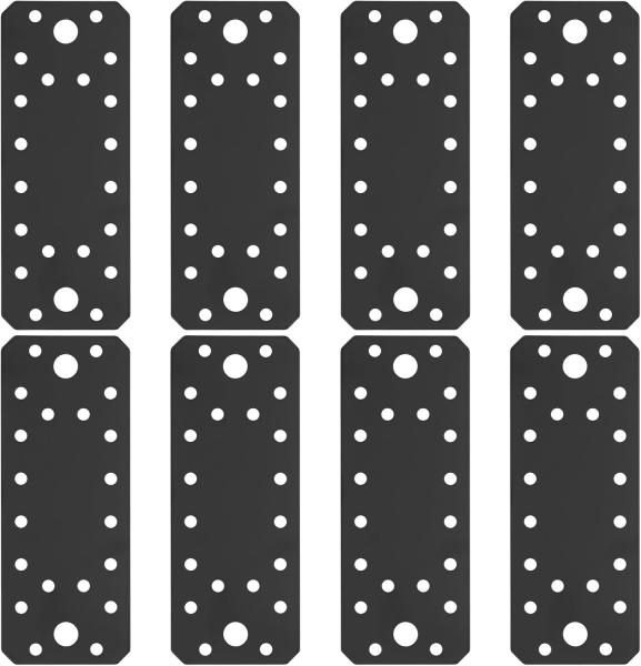 8 Pcs Flat Joining Plates Metal Mending Plates Perforated For Furniture Repair