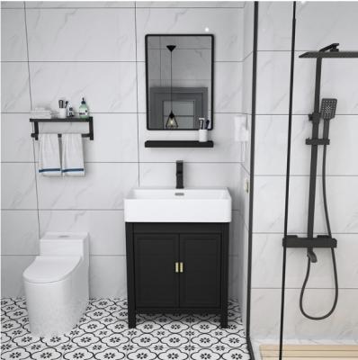 0.6m Ceramic Basin Smart Bathroom Cabinet Floor To Ceiling Moistureproof