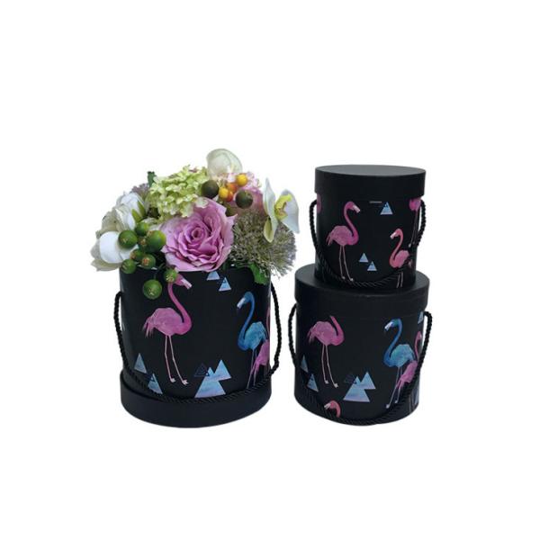 Luxury Gift Box Packaging / Recycled Round Flower Box For Preserved Roses