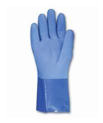 Durable Oil Resistant Gloves Blue Color Anti Bacterial Treatment Interior