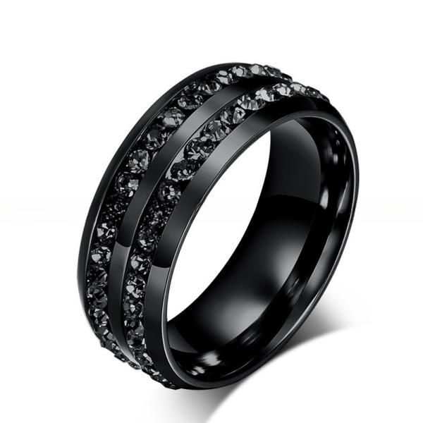 Alliance éternité de mariage en acier inoxydable géométrique 8mm avec incrustation de zircone cubique CZ
