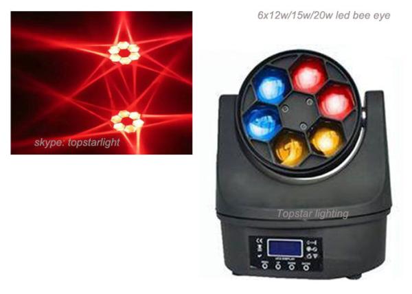 Portable Dj Club Lights Led Bee Eye 6x12w Moval Head Disco Light Rgbw Color Mixing Club Lights