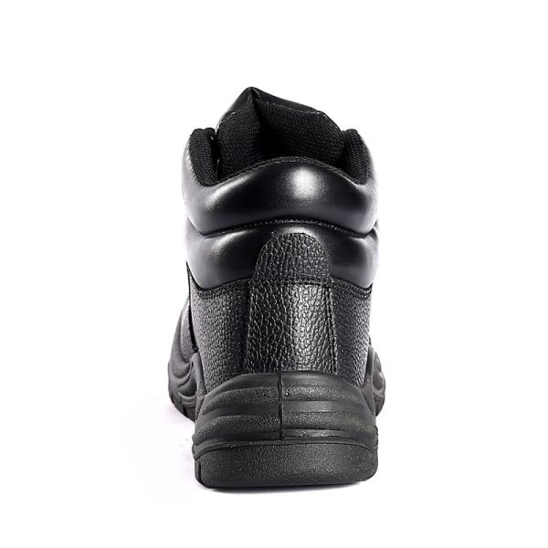SHENGJIE Oil Acid Resistant Non-Slip Pu Outsole Steel Toe Steel Plate Protection Men'S Black Leather Safety Shoes