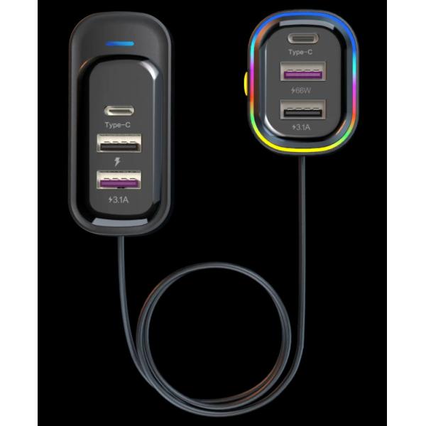 Cargador de teléfono para automóviles de 6 en 1 Cargador de teléfono celular