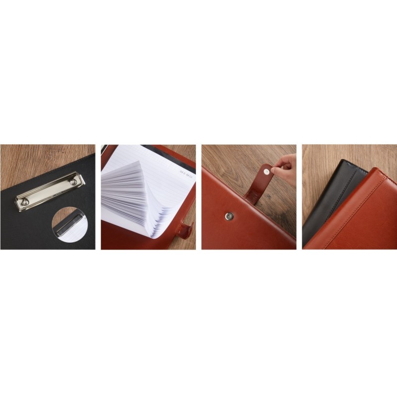 Custom Printed A4 Leather Portfolio Binder Zipper Document Folders Multifunctional