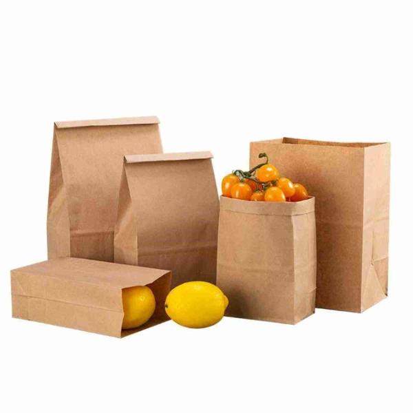 6 LB 5 LB Paper Snack Bags Grocery Brown Paper Bags Square Bottom