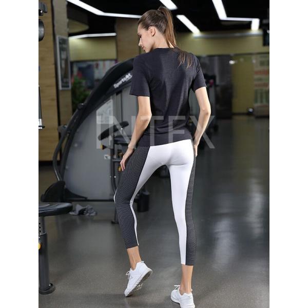 Seamless Round Collar Short Sleeve T Shirt Moisture Wicking