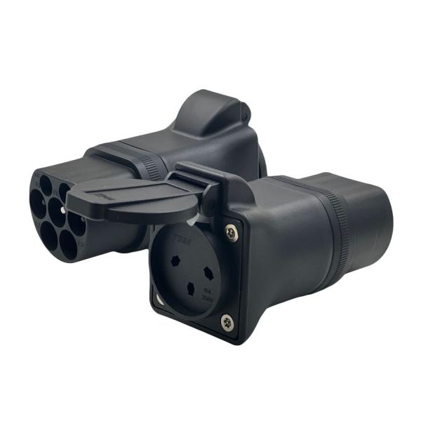 High Temperature Resistant PC Portable EV Conversion Charging Plug Socket Electric Car Side Discharge Plug Gbt 16A TYPE2 Male to Israel Socket