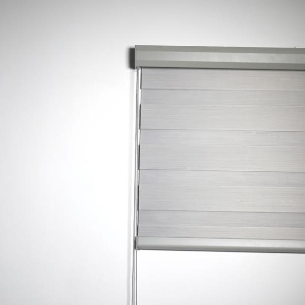 Dark Gray Light Control Zebra Roller Curtains For Windows