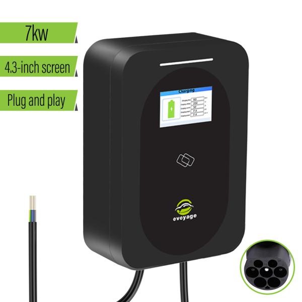 Wallbox GB/T EV зарядное устройство 32A 7kW однофазная станция зарядки EV с кабелем 5M EV