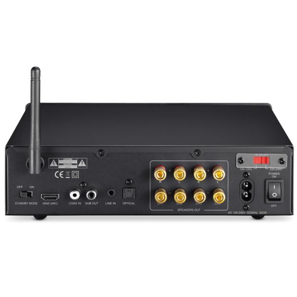 4 Channel Bluetooth 5.0 Multi Channel Amplifier with 400W Peak Power and Hi-Res DAC for Home Theater