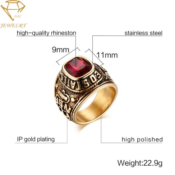 Stainless Gold Custom Army Military Rings