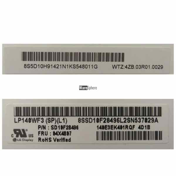 14 Inch FHD Laptop Lcd Panel For Lenovo Flex 3-1470 Yoga 500-14IBD 5D10H91421  LP140WF3-SPL1