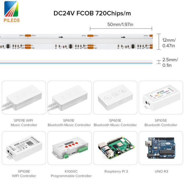 WS2811 Pixel COB светодиодная полоса RGB 5M 12V SM16703 Адресованный программируемый цвет мечты