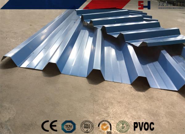 Steel Ribbed Roofing Roll Forming Machine , Glazed Tile Roll Forming Machine