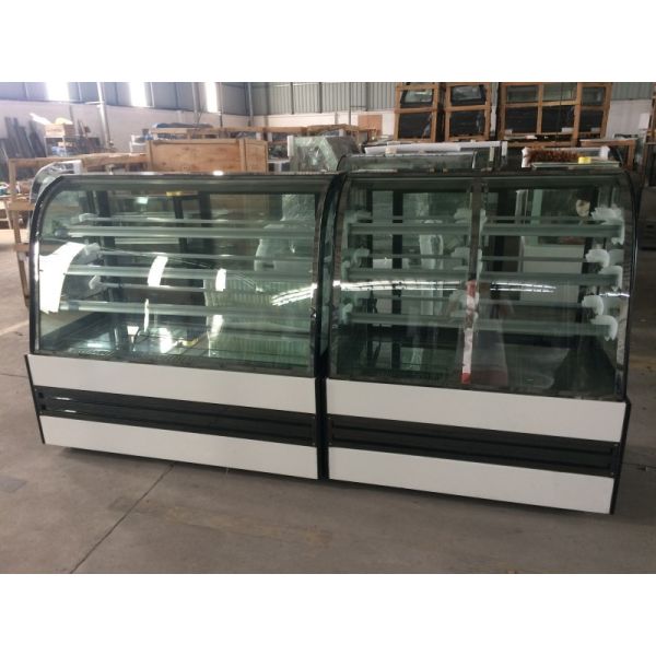 Double-Temperature Cake Showcase Fridge Display Case Bakery Cooling Cakes Glass Showcase