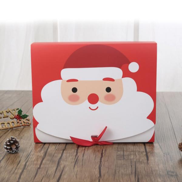 A caixa de presente festiva do Natal do ano novo imprimiu Santa Box