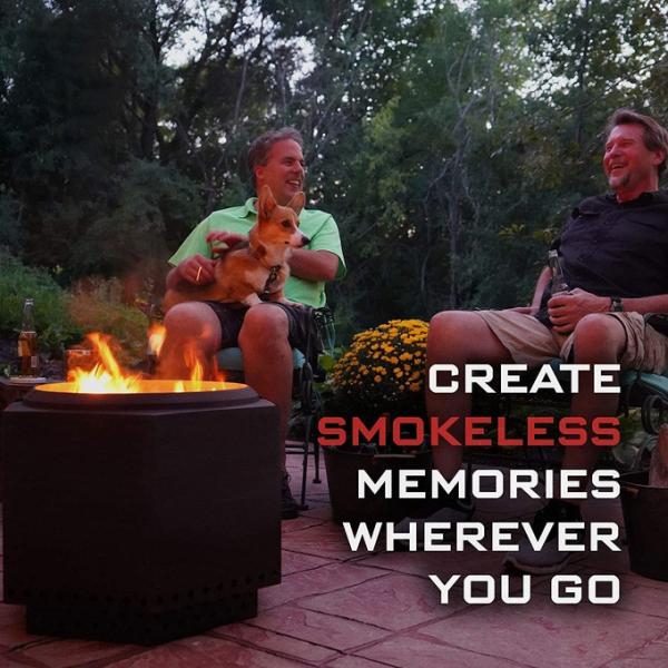 Double Stainless Steel Wood Burning Smokeless Fire Pits With Bottom Stand