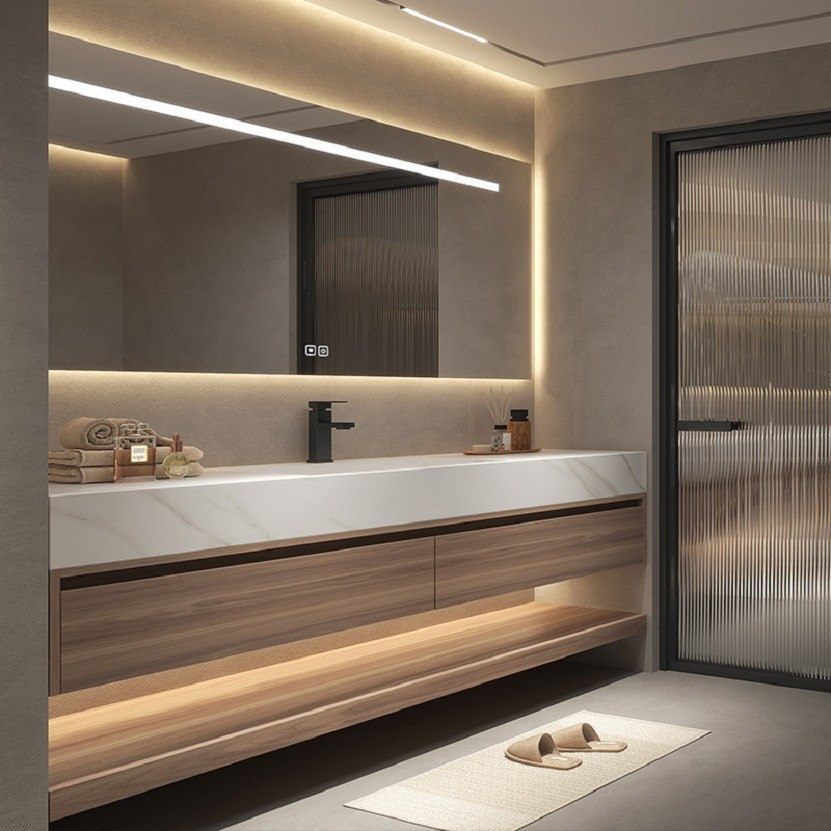 Customized Wall Mounted Lavatory Cabinet Bathroom Vanity with E1 Environment Standard