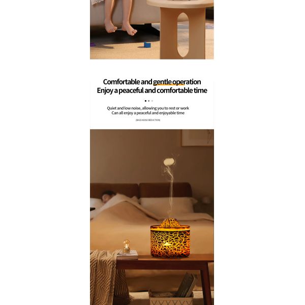 OEM Creative Flame Aroma Humidifier Ultrasonic Essential Oil Diffuser 320ml Capacity
