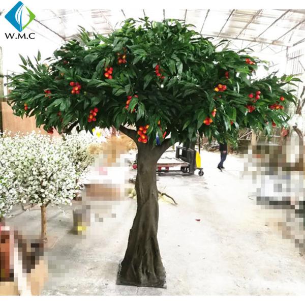 2.5m Height Artificial Fruit Tree , Litchi Fruit Tree For Rainforest Landscaping Decoration