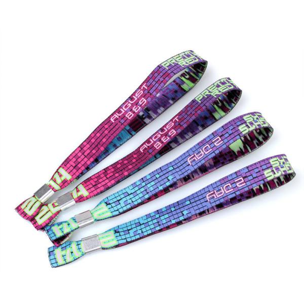 Silk - Screen LOGO Woven Fabric Bracelet  Leather Wrist Bands For Men