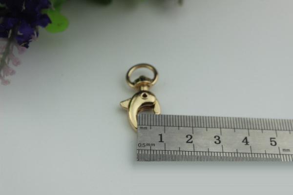 Round shape bottom zinc alloy light gold metal lobster claw snap hook for handbag