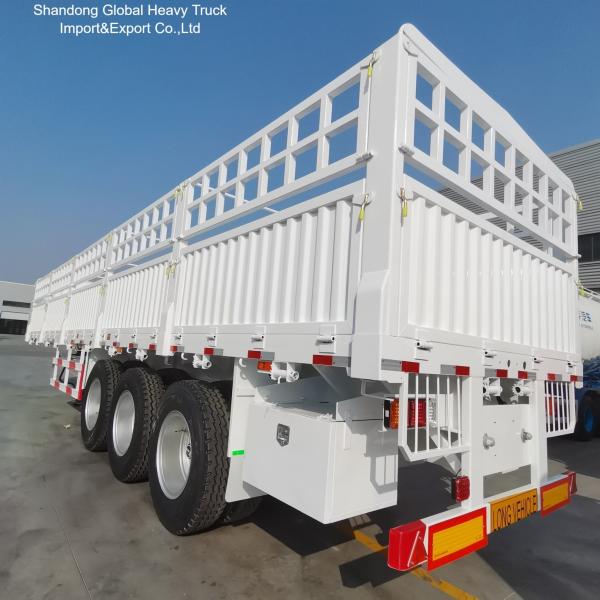 Semirremolque de acero de 3 ejes con valla para transporte de carga a granel