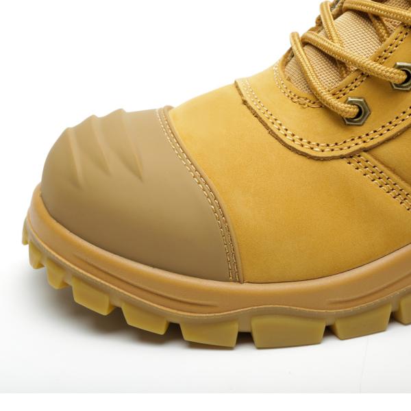 Chaussures de travail de construction en acier à orteils de haute coupe Chaussures en cuir véritable pour travaux lourds