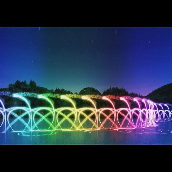 Led light outdoor pond floating man made water music fountain