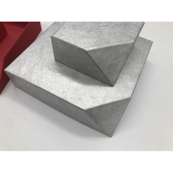 Custom Special-shaped Red Box with Logo Silver Foiled, Jewelry Box for Necklace Packing