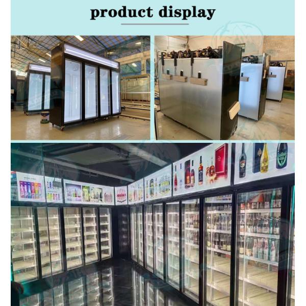 Commercial Low Temperature Seafood Meat Vertical Glass Door Display Freezer