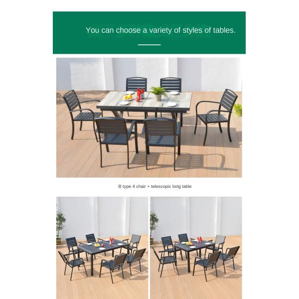 Round Patio Garden Table And Chairs With Aluminium Frame For Restaurant Courtyard