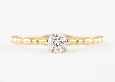 6MM Gold Ring With Solitaire Diamond , 0.8ct Moissanite Diamond Rings ODM