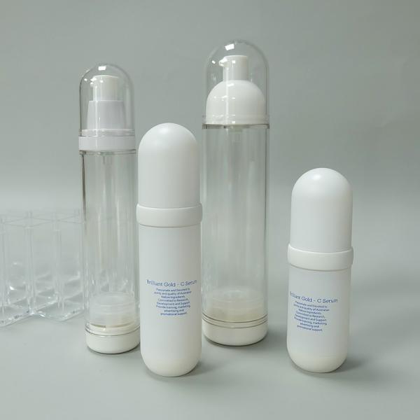 JL-AB123 Screw Sealing ODM AS White Airless Pump Bottles 0.5 Oz 1 Oz 1.7 Oz Single Wall
