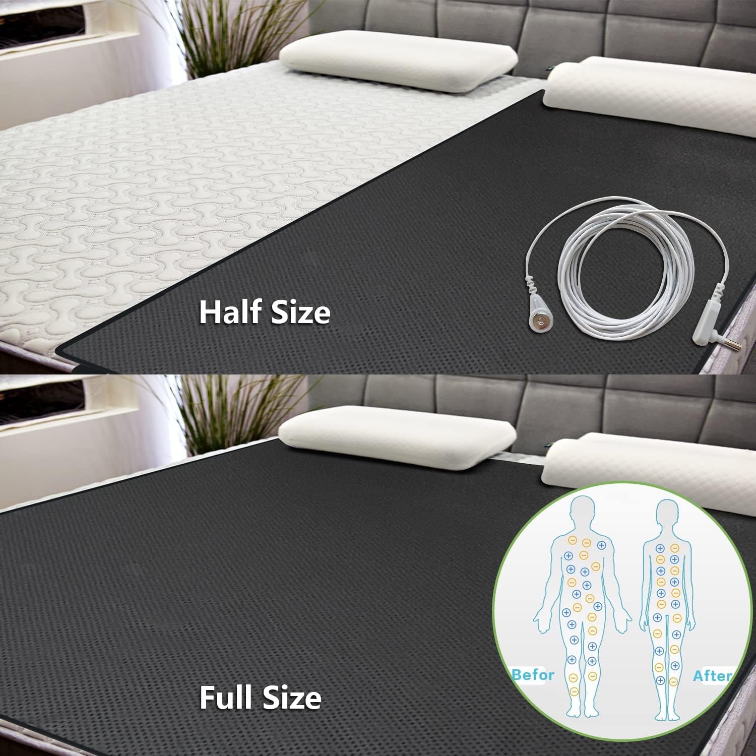 Eco-Friendly Conductive Carbon Coated Vegan Leather Grounding Pad Mattress Cover Breathable Comfortable Leather Grounding Pad