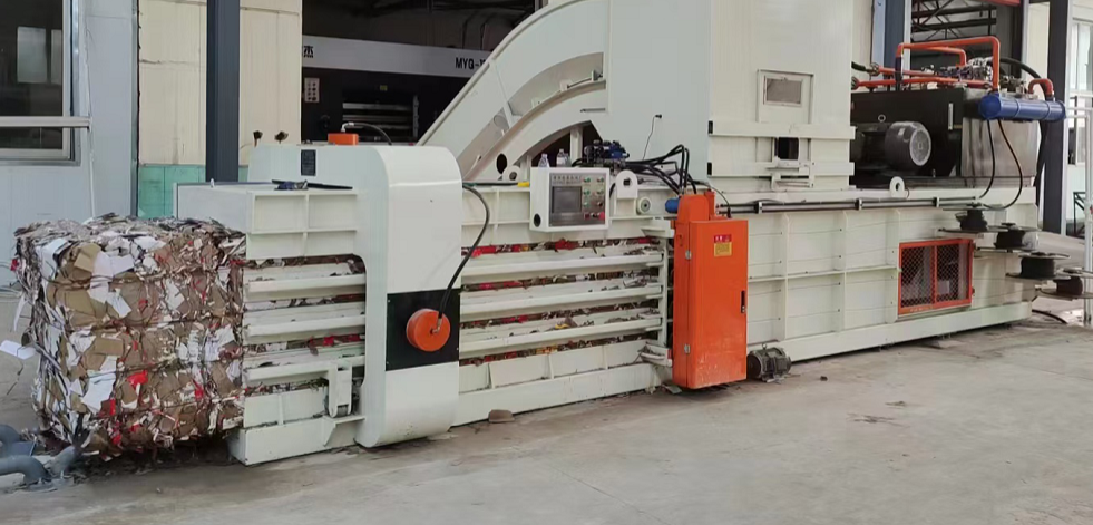 Plastic & Paper Scrap Baling Machine Auto Tie System Industrial Cardboard Baler