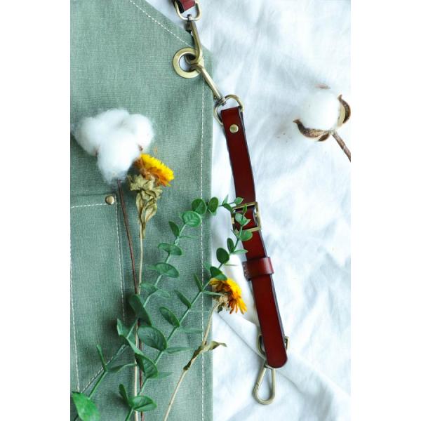 PU Leather Strap Belt Kitchen Cooking Apron , Cotton Canvas Kitchen Apron