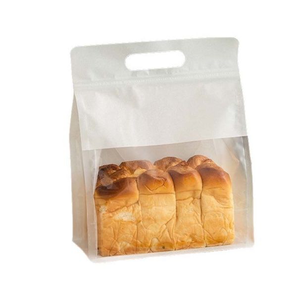 Portable Die Cut Bag Resealable Stand Up Paper Bags With Die Cut Handle