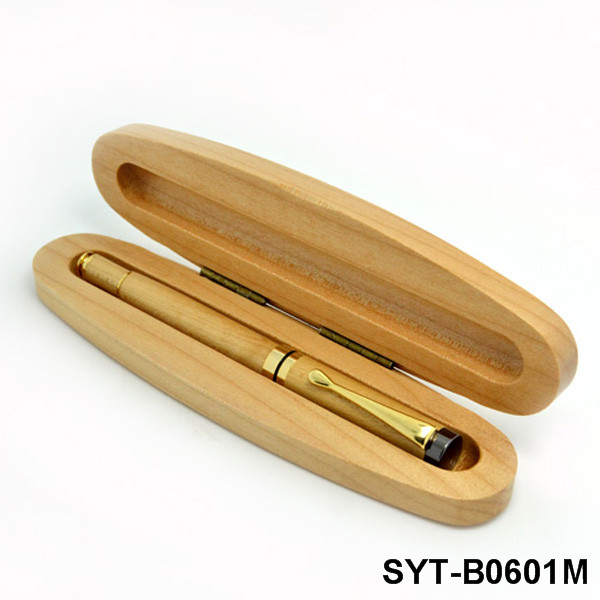 New Oval-shaped Premium Walnut Custom-made Single-pen case for Commemorative Gifts