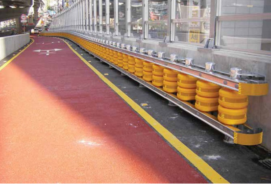 Roadway Traffic Rolling Type Safety EVA Roller Barrier ISO Standard
