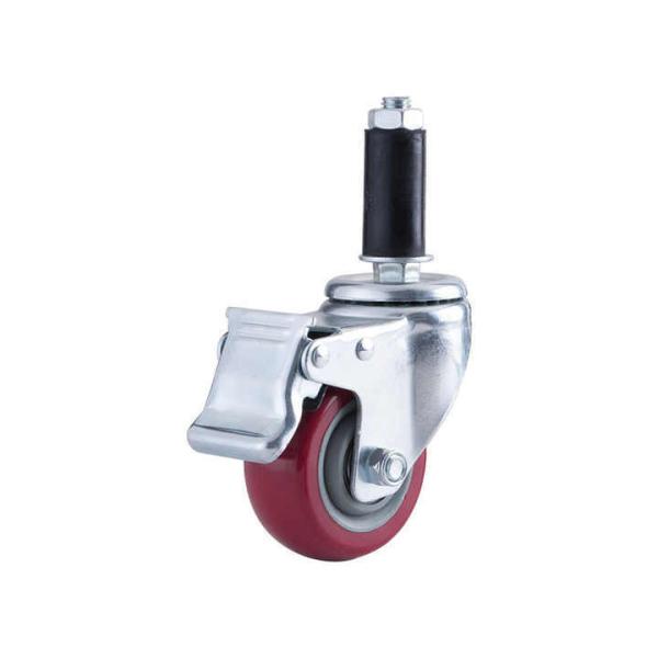 3inch Lean tube casters expansion universal wheel compound wire rod round tube rod brake wheel
